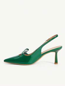 CUCCOO CHICEST Zapatos de tacón alto elegantes con lazo para mujer, verano y otoño 2026, para citas, boda y novia - Verde - Ver 5