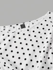 SHEIN MOD Plus Size Women's Black And White Tie-Front Casual 1920s 1950s Vintage 70's 90s Elegant Versatile Daily Outing Shirt Birthday Party Summer - Black and White - View 6