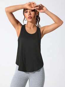 CourtClass CourtClass Camiseta de tirantes deportiva holgada de unicolor para mujer con estampado de letras en la espalda - Multicolor - Ver 4