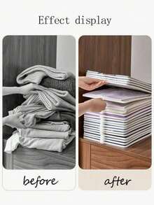 10Pcs Clothes Folding Boards, Plastic Storage Boxes & Organizer Racks, Home Wardrobe Bathroom Storage Organizer - Multicolor - View 7