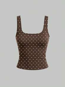 EMERY ROSE 3pcs Plus Size Women's Casual Polka Dot & Leopard Pattern Printed Sleeveless Vest Set, Summer - Multicolor - View 3