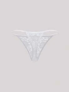 Hourtrue 3pcs/Set Women's Low Waist Sexy Lace Thong Panties, Floral Pattern Sexy Lingerie - Multicolor - View 5