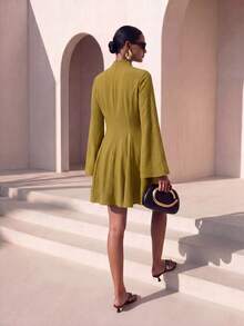 Women Midi Dresses - 軍綠色 - 查看 2