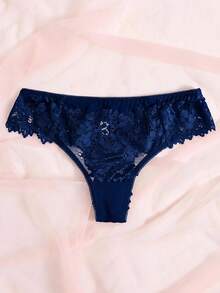 SHEIN Bragas de encaje sin costuras (1 pieza) - Azul - Ver 2