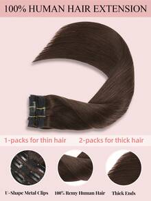 7Pcs 120G Clip In Human Hair Extensions 20 Clips Double Weft Invisible Clip Ins 2# Dark Brown 14-22 Inch Premium Real Human Hair Soft Thick Texture Anti-Shedding Great Choice For Thin Hair Salon Styling And Daily Wear For Women & Girls - S2 - View 9