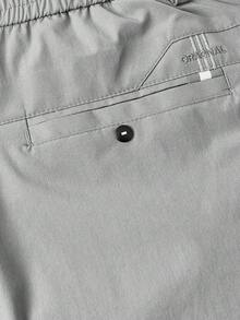Officeau Men's Letter Embroidered Pocket Straight Leg Thin Casual Pants - Light Grey - View 10