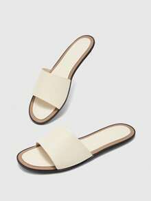 CUCCOO BIZCHIC Zapatos para mujer nuevos estilo retro francés casual beige de suela plana, versátiles, simples y ligeros, cómodos y de moda, sandalias de playa tipo slip-on - Beis - Ver 8