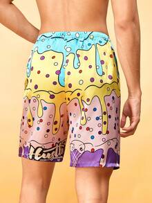 Notgurli 3-Color Pink And Yellow T-Back Men's Short Pajama Pants Vacation Summer Casual - Multicolor - View 2