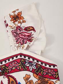 Tween Girl Red Floral Spaghetti Strap Homecoming Dress US Fall Style Fall Outfits Fall Dress - Multicolor - View 3