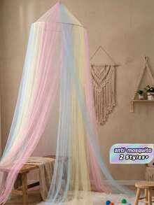 Princess-Style Mosquito Net, Canopy Tent, Elegant Dome-Shaped Mosquito Net For Girls, Suitable For Double, Queen And King-Size Beds, Decorative Curtain To Enhance Your Room's Decor, Suitable For Both Cots And Adult Beds, Easy To Hang From The Ceiling - A - View 1