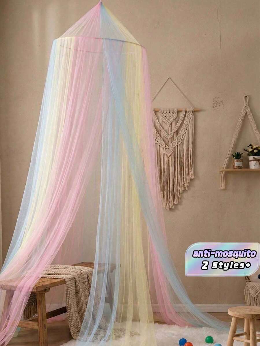 Princess-Style Mosquito Net, Canopy Tent, Elegant Dome-Shaped Mosquito Net For Girls, Suitable For Double, Queen And King-Size Beds, Decorative Curtain To Enhance Your Room's Decor, Suitable For Both Cots And Adult Beds, Easy To Hang From The Ceiling - A - View 1