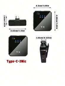 Wireless Mini Lavalier Lapel Microphone For Type-C Cordless Double Mics Plug And Pick-Up 2.4G Ultra-Low Delay Built-In Noise Reduction Chip 5H Working Time For Two-Person Creator - YJH-f15 - View 12