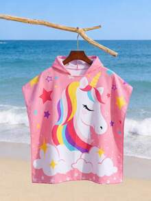 Baby Girls & Toddler Unicorn Print Swimsuit Cover Up, Sun Protection Outfit For Beach/Vacation - Multicolor - View 2