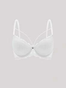 Hourtrue Floral Lace Underwire Bra Lingeriefor Summerfor Summer - White - View 1