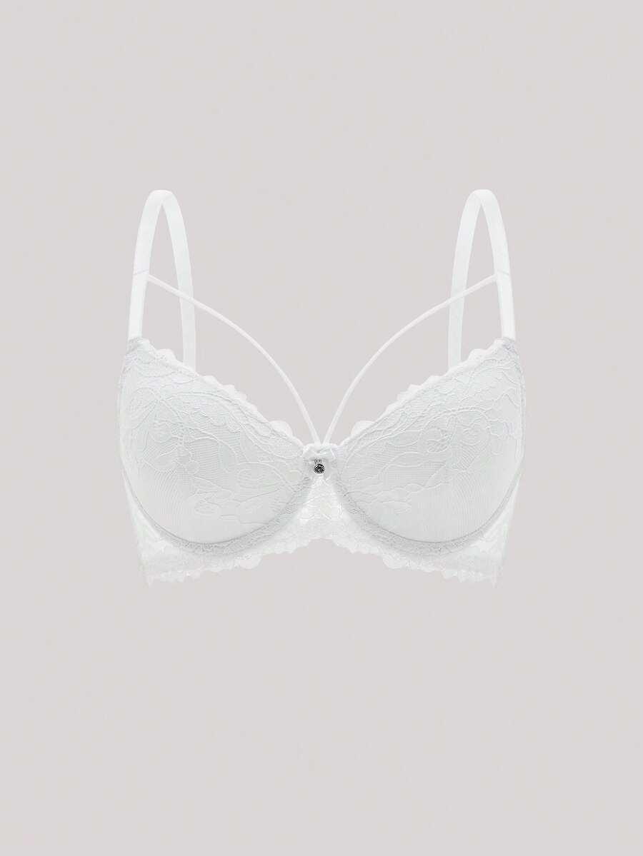 Hourtrue Floral Lace Underwire Bra Lingeriefor Summerfor Summer - White - View 1