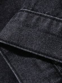 DAZY Infant/Toddler (Boy) Casual Washed Denim Shirt With Turn-Down Collar - Black - View 3