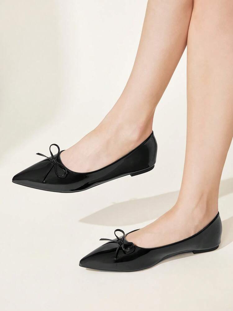 CUCCOO CHICEST Ladies Black Bow Fashion Versatile Flat Shoes