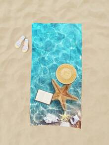 1pc Sea Star Beach Mat Fast Drying Sandproof Soft Microfiber Lightweight Compact For Summer Travel Swim Pool Gym Yoga Camping Outdoor Sports - Starfish 1 - View 9
