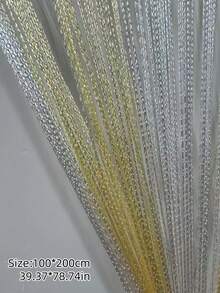 Shiny Silver Thread Curtains, Shiny Silver Thread Door Curtains, Luxurious Shiny Silk Door Curtains, Shiny Wedding Tassel Ceiling Hanging Decorations, Suitable For Home Decoration, With Linear Partition Design - Elegant Wedding Background, Soft And Flowing, For Room And Home Decoration, Easy To Install. - Multicolor - View 9