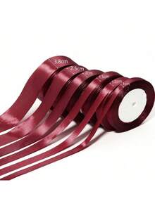 1 cuộn ruy băng satin màu đỏ rượu vang bóng 22 mét, màu trơn, dùng cho thiệp mời đám cưới DIY, gói quà nước hoa cô dâu, trang trí tiệc, dự án may vá, phụ kiện cưới cô dâu, vật dụng đám cưới, trang trí tiệc DIY, gói quà - Rượu vang đỏ - Xem 11
