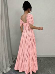 SHEIN Elenzya 不對稱肩部抓皺腰身A字優雅浪漫女款洋裝 - 彩色 - 查看 2