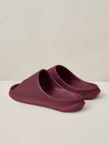 Cuccoo 酒紅色軟底厚底居家拖鞋，室內浴室快乾除臭，靜音舒適拖鞋 - 酒紅色 - 查看 6