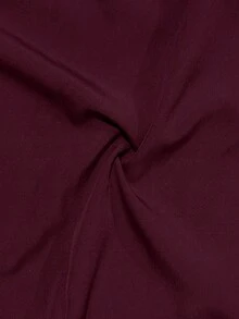 Manfinity Mode Men's Business Casual Burgundy Shirt,Solid Color Stand-Up Collar Long Sleeve Button Formal Shirts For Office,Autumn Fashion Daily Wear & Party Gift, Ceremony - Burgundy - View 3