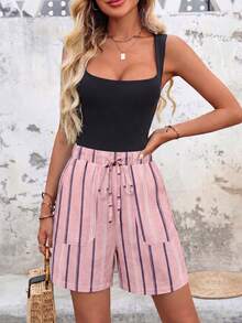 Faunlyn Women's Casual Drawstring Waist Loose Shorts, Suitable For Summer Daily Wear, Women's Summer Shorts - Multicolor - View 4
