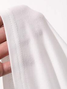 DAZY Women's Spring/Summer Casual Solid Color Fitted T-Shirt - White - View 3