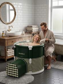 1 Folding Portable Bathtub For Adults, Large-Capacity Full-Body Soaking Tub With Support Frame, Space-Saving Home Spa Bath Bucket, Opens In 5 Seconds And Easy To Install - A - View 8