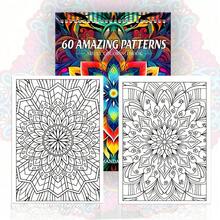 Mandala Pattern Adult Coloring Book, Spiral Bound Adult Mandala Coloring Book, A4 Size (11.42 X 8.27 Inches), Single-Sided Printed Pages With Cardboard, Suitable For Women And Men, Adult Coloring Book For Relaxation - Single Piece - View 7