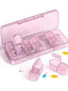 Weekly AM PM Pill Organizer, 7-Day Twice Daily Pill Box, Travel Vitamin Fish Oil Supplement Case, Portable Medication Dispenser For Adults - Multicolor - View 11