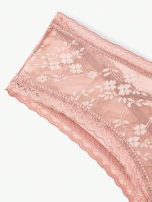 Bisouelle 3 chiếc/gói quần lót ren màu trơn - Nhiều màu - Xem 4