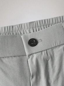 Officeau Men's Letter Embroidered Pocket Straight Leg Thin Casual Pants - Light Grey - View 8