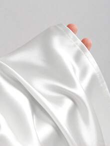Sweetra Áo kiểu nữ kiểu Pháp trễ vai ôm sát xếp ly satin màu hồng mới cho mùa Xuân/Hè, phù hợp mặc thường ngày, đi tiệc và ăn tối buổi tối - trắng - Xem 6