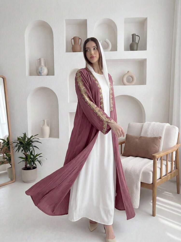 Al Najma Women's Embroidered Abaya Wedding Summer Modest Middle Eastern - Multicolor - View 4