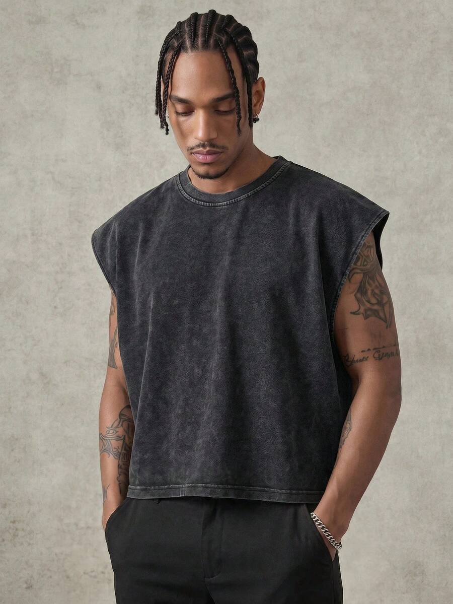 PAVTROS Men's Summer Casual Washed Vintage Tank Top - Multicolor - View 1