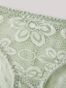 Hourtrue Lace Lingerie Set (With Underwire, Triangle Panty)For Summerfor Summer - Olive Green - View 8