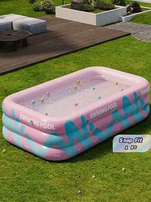 1 Pc PVC Inflatable Swimming Pool With Double-Layer Airtight Valves And A Bottom Drain Device. It Requires No Power Supply And Comes With Various Accessories, Making It Ideal For Outdoor Water Parties. - One Size Fits All - View 1
