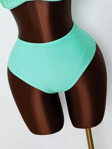 Swim Lushoire Summer 2026 Spring/Summer European And American New Pure Desire Style Green Sequin Hollow Lace One-Piece Swimsuit Swim Dress For Women Halter Neck - Mint Green - View 7
