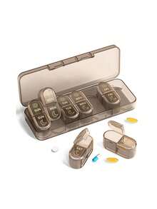 Weekly AM PM Pill Organizer, 7-Day Twice Daily Pill Box, Travel Vitamin Fish Oil Supplement Case, Portable Medication Dispenser For Adults - Multicolor - View 12