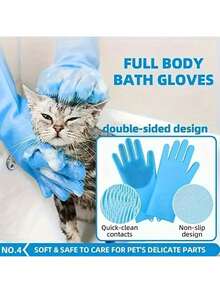 Pet Grooming Set, Includes Bathing Brush Set, Towel And Bathing Gloves, Fur Removal Brush, Pet Shampoo And Conditioner, Pet Dental Cleaning Tools - Multicolor - View 6