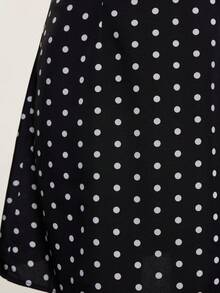 INAWLY Women's New Polka Dot Print Backless Mini Dress - Black - View 6