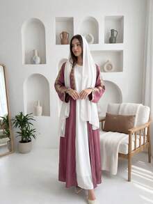 Al Najma Women's Embroidered Abaya - Multicolor - View 5