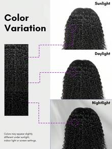 ALL READY WIG Kinky Curly 無膠 Bob 假髮，可調節彈性抽繩人髮蕾絲假髮，女用全套假髮，預漂白、預拔髮、預剪蕾絲，4x4 蕾絲封口無膠假髮，含前髮，100% 人髮 - Natural Black - 查看 11