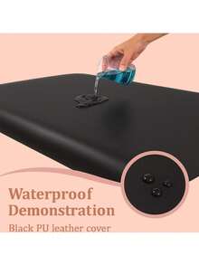 Housse de lit de massage imperméable et réutilisable, résistante aux taches, facile à nettoyer, inodore, avec coussin de support amovible. Convient pour les lits de massage et les salons de beauté. Conception durable et confortable. - Noir - Voir 3