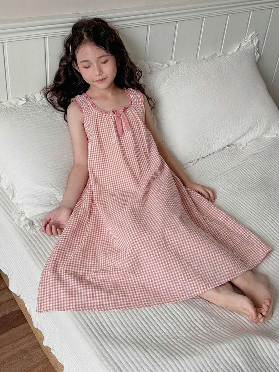 Dazy Kids Pakaian Musim Gugur untuk Anak Perempuan Remaja Perempuan, Pakaian Santai Musim Panas dengan Leher Bulat dan Motif Bunga Tenun - Baby Pink - View 1
