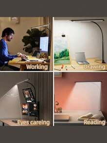 Home Office Clip On LED Lamp - 3 Color Changing, USB Powered, Eye-Friendly Reading Light For Desk, Study Table & Bedroom - multicolor - View 3