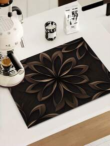 1PC Diatomaceous Earth Absorbent Mat Dark Brown Mandala Floral Print Non Slip Quick Drying Countertop Protector Mat Multipurpose Kitchen Coffee Machine Stove Top Cover Mat For Sink Washing Machine Counter Home Decor - Multicolor - View 4