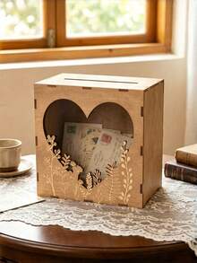 Cirelle Wedding Memory Box & Card Storage - Wooden Guest Book Alternative To Store Cards & Preserve Wedding Wishes, Memorize Keepsake Centerpiece - Multicolor - View 2
